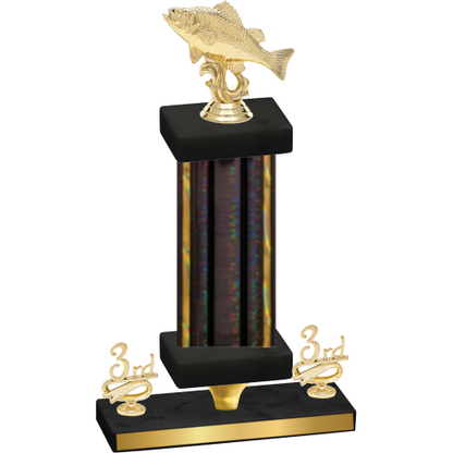Premium Single Black Glacier Third Place Fishing Trophy