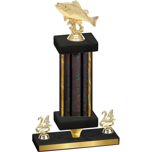 Premium Single Black Glacier Year Fishing Trophy