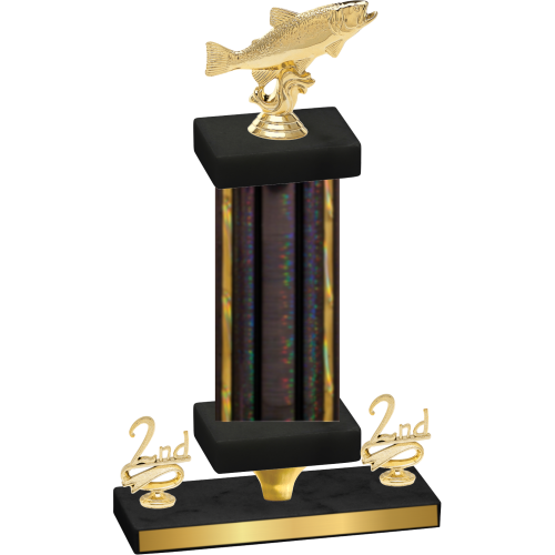 Premium Single Black Glacier Second Place Fishing Trophy