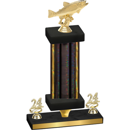Premium Single Black Glacier Year Fishing Trophy