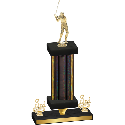Premium Single Black Glacier Third Place Golf Trophy