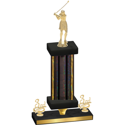 Premium Single Black Glacier Third Place Golf Trophy