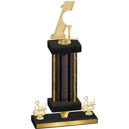 Premium Single Black Glacier Third Place Golf Trophy