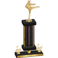 Premium Single Black Glacier Second Place Karate Trophy