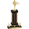 Premium Single Black Glacier Third Place Karate Trophy