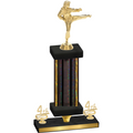 Premium Single Black Glacier Fourth Place Karate Trophy