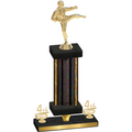 Premium Single Black Glacier Fourth Place Karate Trophy