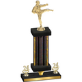 Premium Single Black Glacier Year Karate Trophy