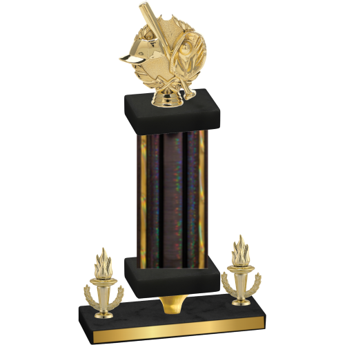 Premium Single Black Glacier Victory Baseball Trophy