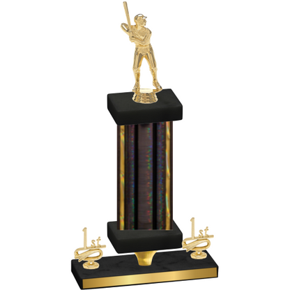 Premium Single Black Glacier First Place Baseball Trophy
