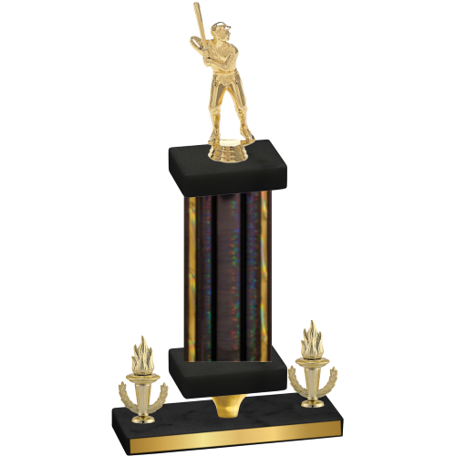 Premium Single Black Glacier Victory Baseball Trophy