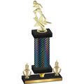 Premium Single Black Carbon Fiber Victory Football Trophy