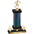Premium Single Black Carbon Fiber Fourth Place Soccer Trophy