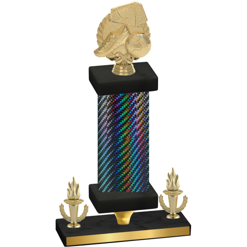 Premium Single Black Carbon Fiber Victory Soccer Trophy