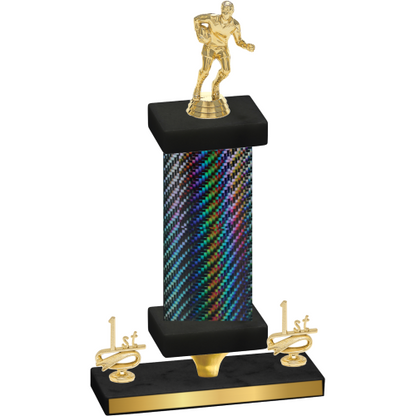 Premium Single Black Carbon Fiber First Place Rugby Trophy