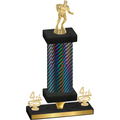 Premium Single Black Carbon Fiber Fourth Place Rugby Trophy