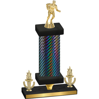 Premium Single Black Carbon Fiber Victory Rugby Trophy