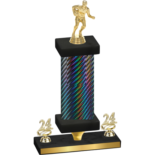 Premium Single Black Carbon Fiber Year Rugby Trophy