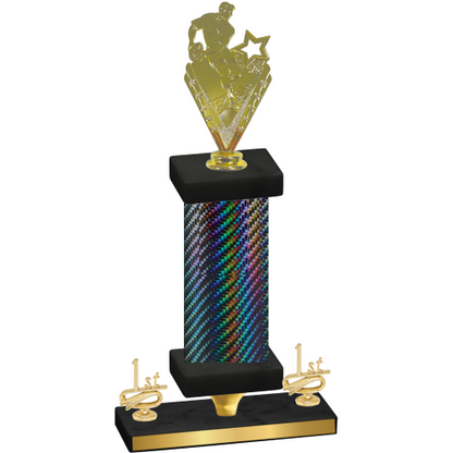 Premium Single Black Carbon Fiber First Place Rugby Trophy