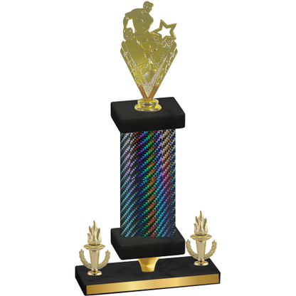 Premium Single Black Carbon Fiber Victory Rugby Trophy