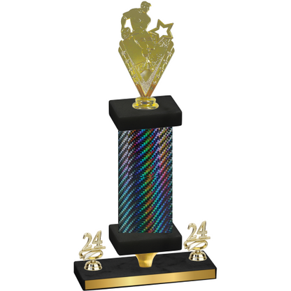 Premium Single Black Carbon Fiber Year Rugby Trophy