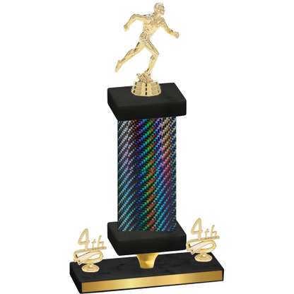 Premium Single Black Carbon Fiber Fourth Place Running Trophy