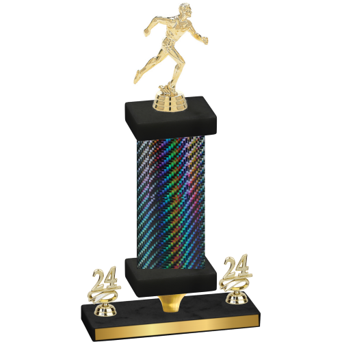 Premium Single Black Carbon Fiber Year Running Trophy