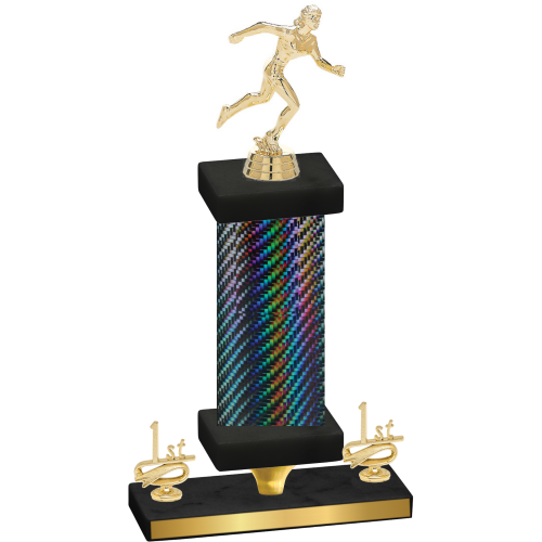 Premium Single Black Carbon Fiber First Place Running Trophy