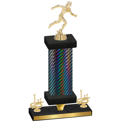 Premium Single Black Carbon Fiber First Place Running Trophy