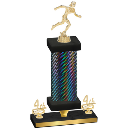 Premium Single Black Carbon Fiber Fourth Place Running Trophy