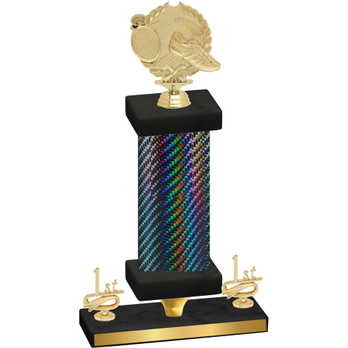 Premium Single Black Carbon Fiber First Place Running Trophy