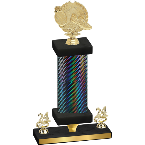 Premium Single Black Carbon Fiber Year Running Trophy