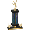 Premium Single Black Carbon Fiber First Place Tennis Trophy