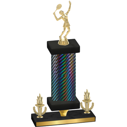 Premium Single Black Carbon Fiber Victory Tennis Trophy
