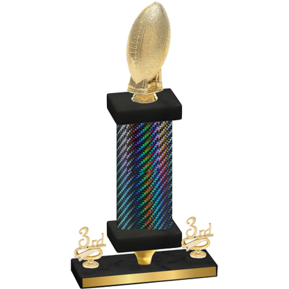 Premium Single Black Carbon Fiber Third Place Football Trophy