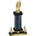 Premium Single Black Carbon Fiber Victory Football Trophy