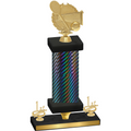 Premium Single Black Carbon Fiber First Place Tennis Trophy