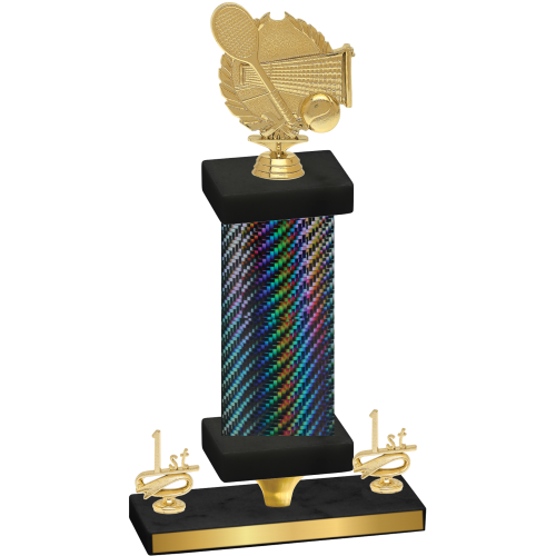 Premium Single Black Carbon Fiber First Place Tennis Trophy