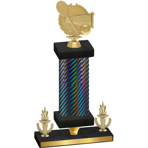 Premium Single Black Carbon Fiber Victory Tennis Trophy