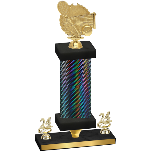 Premium Single Black Carbon Fiber Year Tennis Trophy