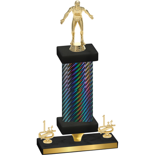 Premium Single Black Carbon Fiber First Place Wrestling Trophy