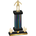 Premium Single Black Carbon Fiber Fourth Place Wrestling Trophy
