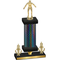 Premium Single Black Carbon Fiber Victory Wrestling Trophy