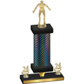 Premium Single Black Carbon Fiber Year Wrestling Trophy