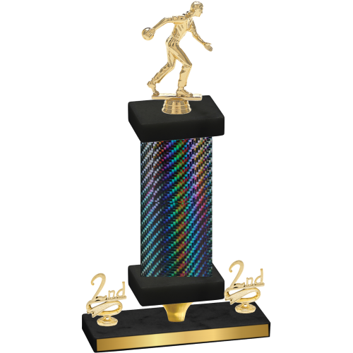 Premium Single Black Carbon Fiber Second Place Bowling Trophy