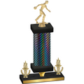 Premium Single Black Carbon Fiber Victory Bowling Trophy