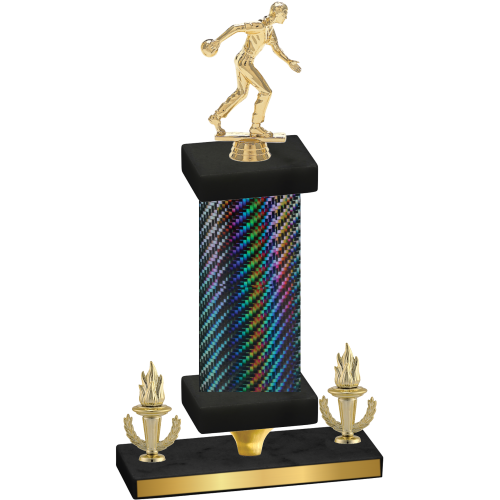 Premium Single Black Carbon Fiber Victory Bowling Trophy