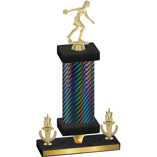 Premium Single Black Carbon Fiber Victory Bowling Trophy