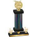Premium Single Black Carbon Fiber Third Place Bowling Trophy