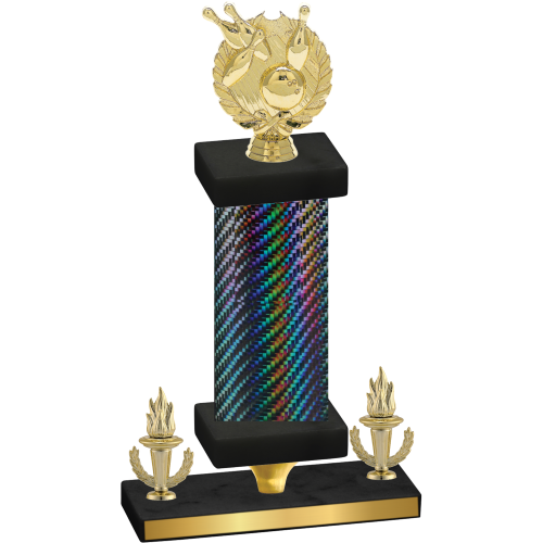 Premium Single Black Carbon Fiber Victory Bowling Trophy